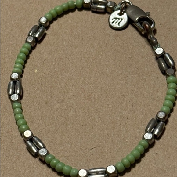 Madewell Jewelry - Madewell Green and Silver Beaded Bracelet